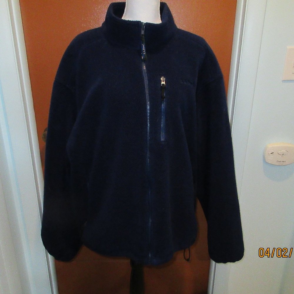 L.L. Bean Fleece Men's Jacket, Navy Blue, Size XL, Made in the USA